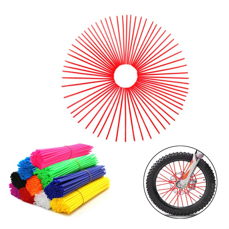 COBIKE 72Pcs Universal Spoke Skins Coversï¼ŒWheel Spoke Wraps Skins Pipe Trim Decoration Protector For Motorcycle Dirt Bike Yamaha Honda BMW Suzuki Kawasaki(black) - Image 1